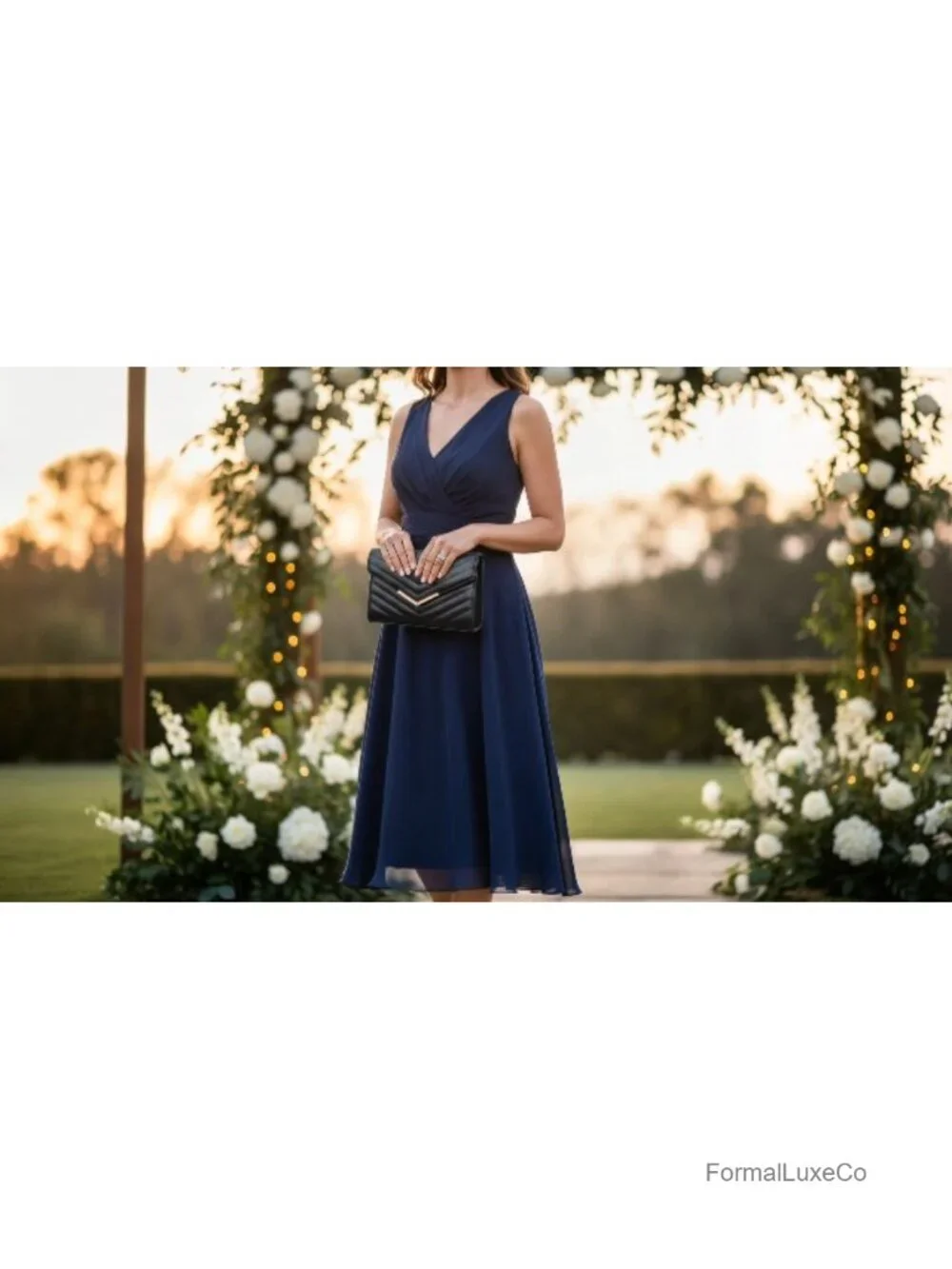 Vegan Leather Envelope Clutch Purse with Detachable Chain Strap for Evening